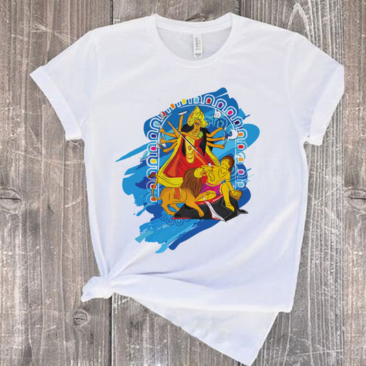 Durga Puja Artistic T-Shirt – Perfect for Men, Women and Kids