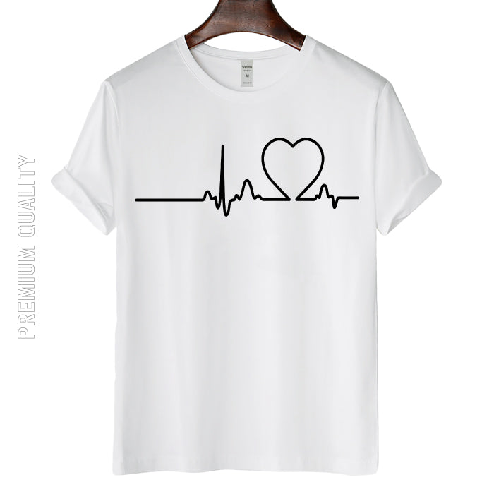 Classic and Comfort Artistic Heart Beat T-shirt