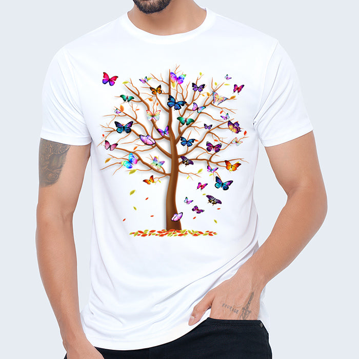 Butterfly Tree Artistic and Classic Half Sleeve T-shirt