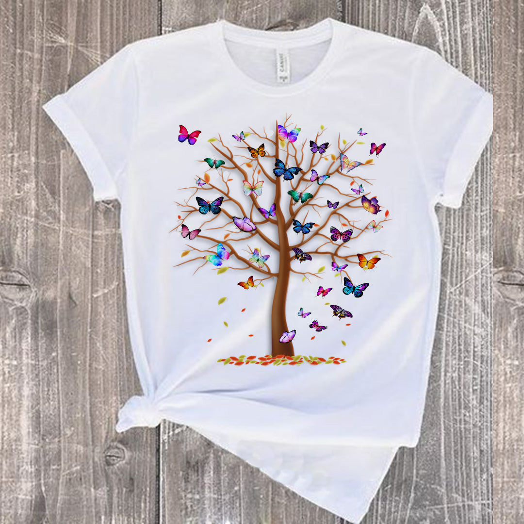 Men's and Women's Butterfly Tree Classic Printed T-shirt.