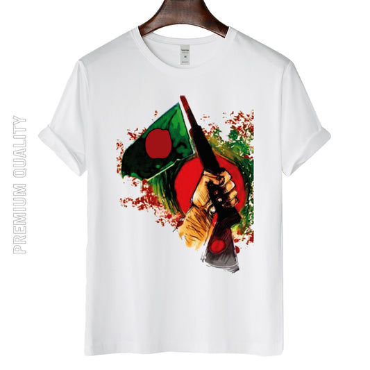 Classic and Comfort Artistic Bangladesh Flag T-shirt
